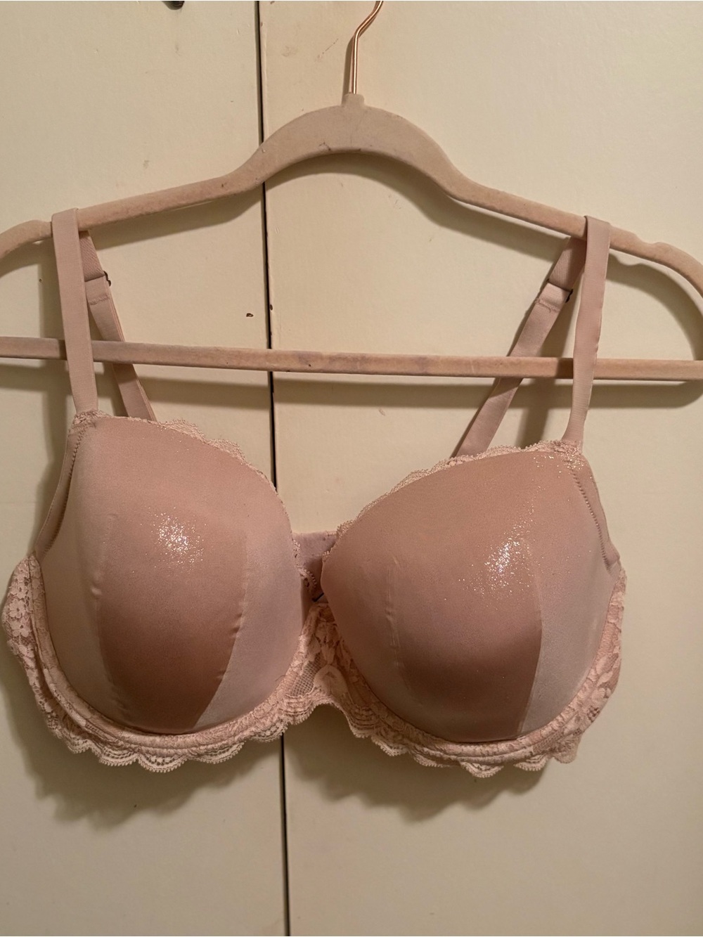Victoria's Secret Blush Pink Lace-Trim Push-Up Bra